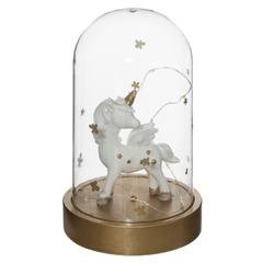 Lampe à poser cloche verre licorne h. 18 , 5 cm pas cher