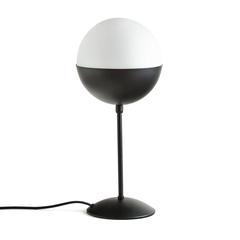 Lampe à poser métal et opaline chupa pas cher