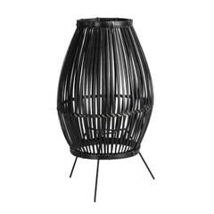 Lampe bambou h. 30 cm etnik noire pas cher