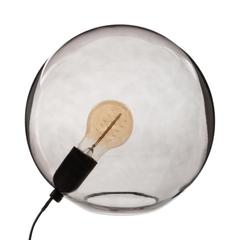 Lampe boule verre d. 25 cm archi gris fumé pas cher
