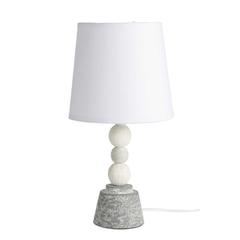 Lampe céramique et lin h35 cm carnac gris pas cher