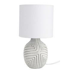 Lampe céramique h. 27 cm sasha blanc pas cher