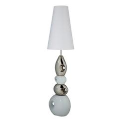 Lampe de sol thalia blanc et chrome pas cher