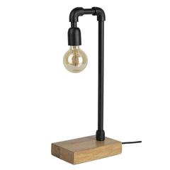 Lampe métal / bois h.50 cm norfolk noir pas cher