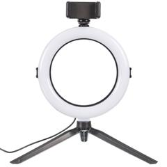 Lampe trépied 72 led h. 36 cm selfie noir blanc pas cher
