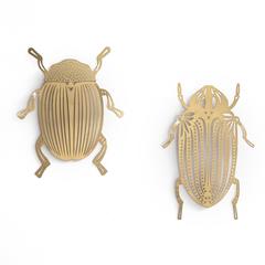 Lot de 2 insectes muraux en laiton strakaza pas cher