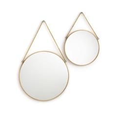 Lot de 2 miroirs ronds laiton ou noir , uyova pas cher