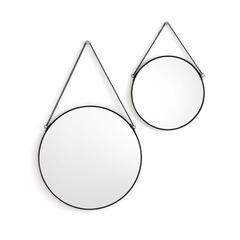 Lot de 2 miroirs ronds laiton ou noir , uyova pas cher