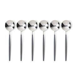 Lot de 6 cuillères à soupe inox barbule pas cher