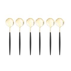 Lot de 6 cuillères à soupe inox champagne barbule pas cher