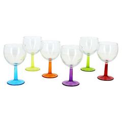 Lot de 6 verres à pied colors pas cher