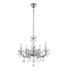 Lustre 5 lumières isabella transparent pas cher