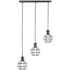 Lustre métal 120 cm 61.5 cm noir cajou pas cher