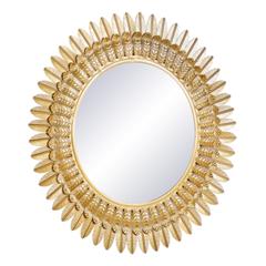 Miroirs d.70 cm bouton d'or doré pas cher