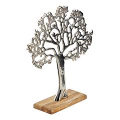 Objet de décoration h.33 cm arbre argent pas cher