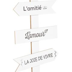 Pancarte h. 120 cm wording naturel / noir / blanc pas cher