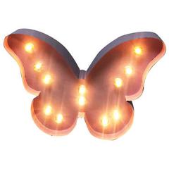 Papillon métal et plastique papillon coloris rose pas cher