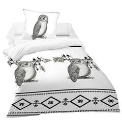 Parure housse de couette 140x200 cm + 1 taie d'oreiller chouette pas cher
