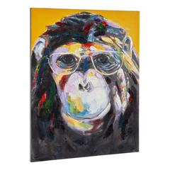 Peinture fait main 80x100 cm gorille multicolore pas cher