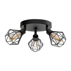 Plafonnier 3 lumières led zapata noir et ambre pas cher