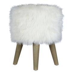 Pouf d. 30 h. 38 cm snow blanc pas cher