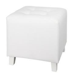 Pouf 35x35 capitonne blanc pas cher