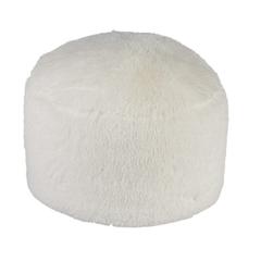 Pouf ø 50 cm alaska blanc pas cher