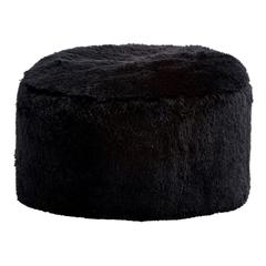 Pouf ø 50 cm alaska noir pas cher