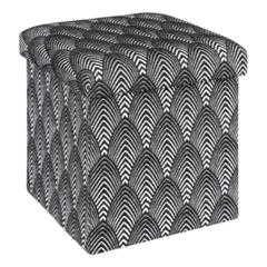 Pouf h. 38 cm palm noir pas cher