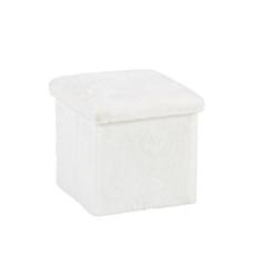 Pouf l. 35 l. 35 h.35 cm sweety blanc pas cher