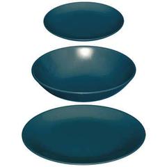 Service vaisselle en faïence 18 pièces colorama coloris bleu pas cher