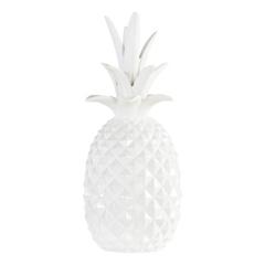 Statuettes h. 28 cm ananas blanc pas cher
