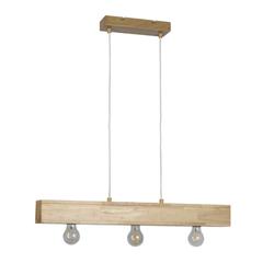 Suspension 3 lumières l.72 cm buchen naturel pas cher