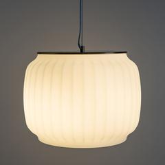 Suspension large opaline canelé pas cher