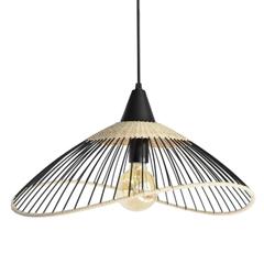 Suspension rotin d.45 kasteli noir & naturel pas cher