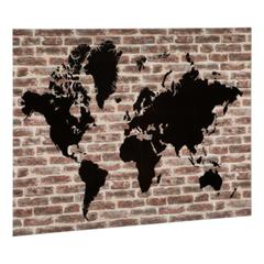 Tableaux verre 100x70 map marron et noir pas cher