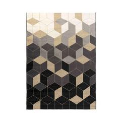 Tapis 120x170 cm cube coloris noir et or pas cher