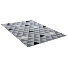 Tapis 120x170 geo gris / noir pas cher