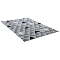 Tapis 160x230 geo gris / noir pas cher