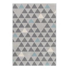 Tapis 200x290 cm geo gris / bleu pas cher