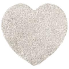 Tapis enfants 80x80 cm coeur coloris blanc pas cher