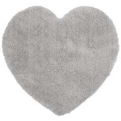 Tapis enfants 80x80 cm coeur coloris gris pas cher