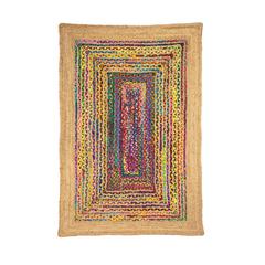 Tapis jute et coton multicolore jaco pas cher