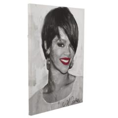 Toile paillette 50x70 rihanna noir / blanc pas cher