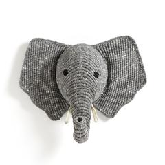 Trophée mural éléphant , lapilli pas cher