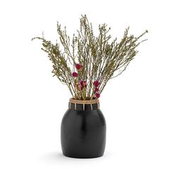 Vases décoratif en céramique et rotin h20 , 5 cm kuro pas cher