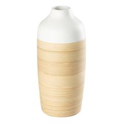 Vases h.30 cm bangkok blanc / naturel pas cher